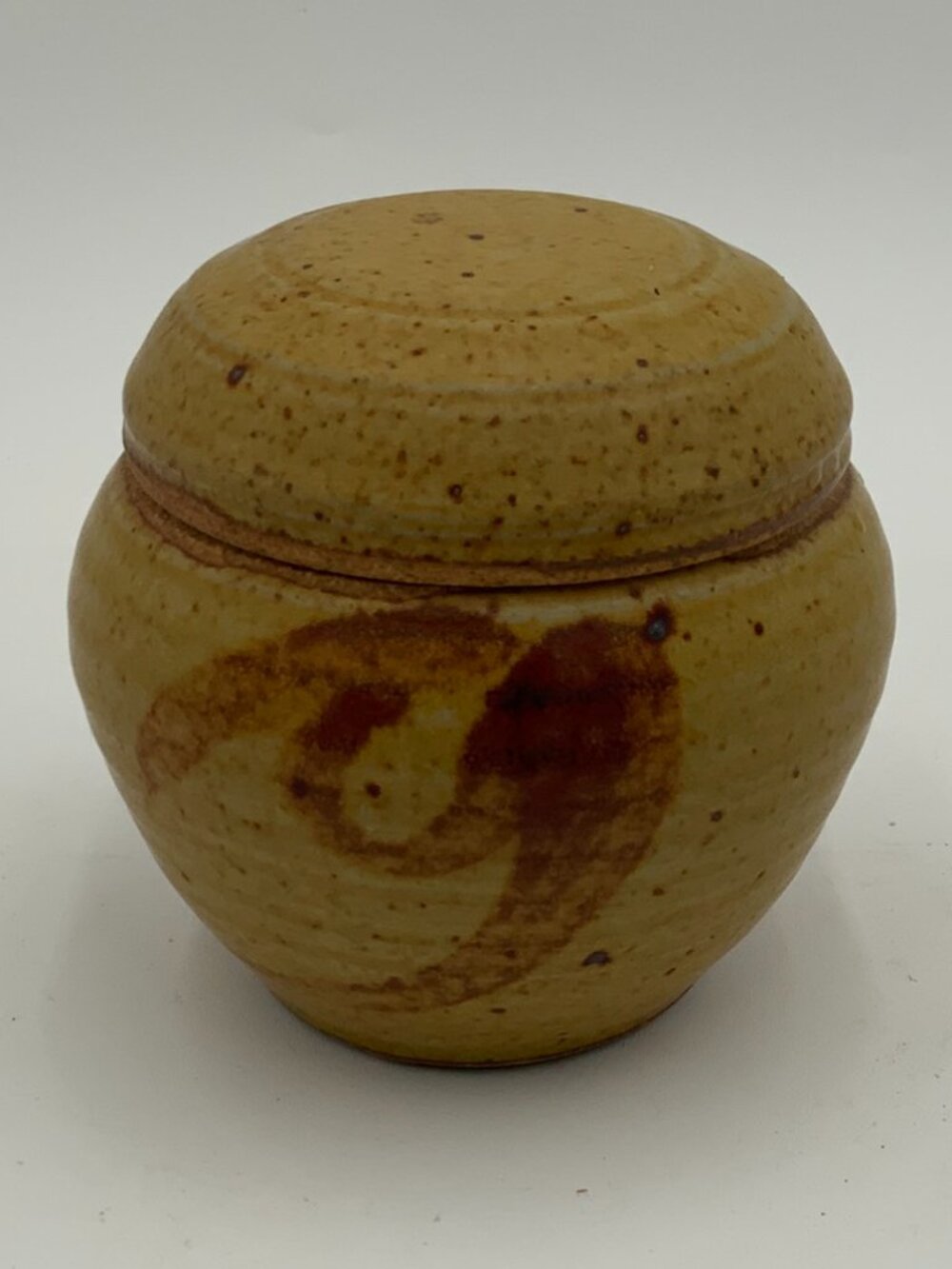 Hand Thrown Artist Signed Stoneware Pottery Keepsake Ginger Jar